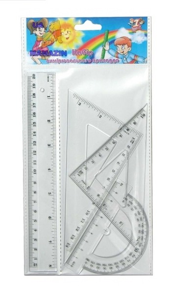 Набір лінійок пластик(4 пред.лінійка 20 см) combo set NO.002