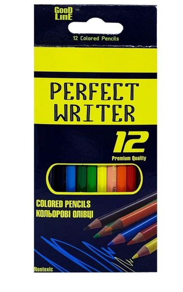 Олівці кольорові, 12 кол Perfect Writer Лідер