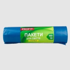 Пакети для сміття 160*10 синій профіт