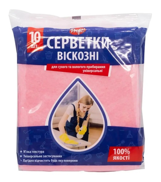 Салфетки віскозні 10-ти шт.30*38 "PROFIT"
