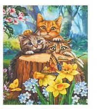 Картина 80745 Котики на галявині 30*40см алмазна