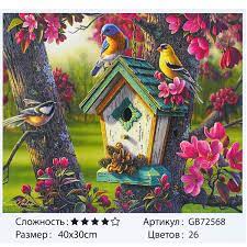 Картина 72568 Птахи 40*30 в коробці алмазна