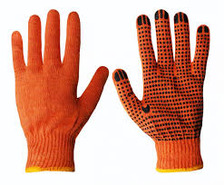 Рукавиці  №9-550 (W-44-1) оранж. з чорн. точкамих/б (ціна за пару)