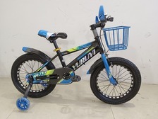 Велосипед  20 BX-98 "20" з корзиною чорно-голубий. Фото 2