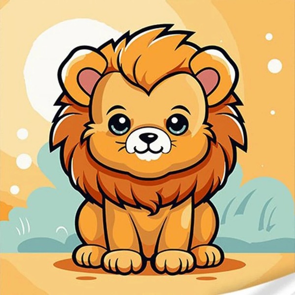 Картина 0886 Милий лев 30*30см