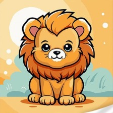 Картина 0886 Милий лев 30*30см