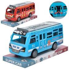 Автобус XY331-09P (120шт) інерц, 18см, двері що відкр, 2 види, в слюді
