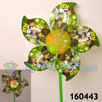 Вітрячок 160443 (288шт/4) 5видов, "BEN 10"/ "Winx"/"Hannah Montana",... свет, 25*34см
