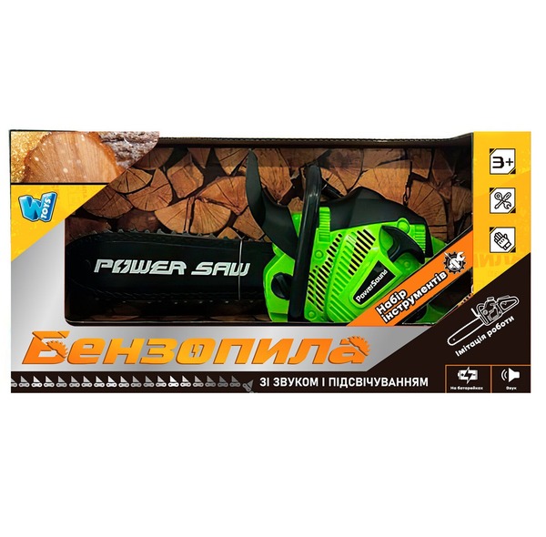 Бензопила 36220 (24/3) "WToys" звук, ланцюг рухається, на бат, в кор