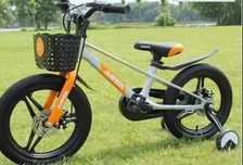 Велосипед 83(1683G)"16" ЛЮКС магнієвий з корзиною сіра  оранжевий. Фото 3