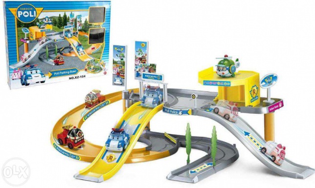 Гараж XZ-154 "Robocar POLI" з 2 машинами корп.35 * 7,5 * 21 Ш.К. / 36 /