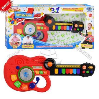 Гітара JOY TOY 7237 "Я музикант" 3в1 батар.муз.свет.кор.47 * 23 * 7 ш.к./36 /