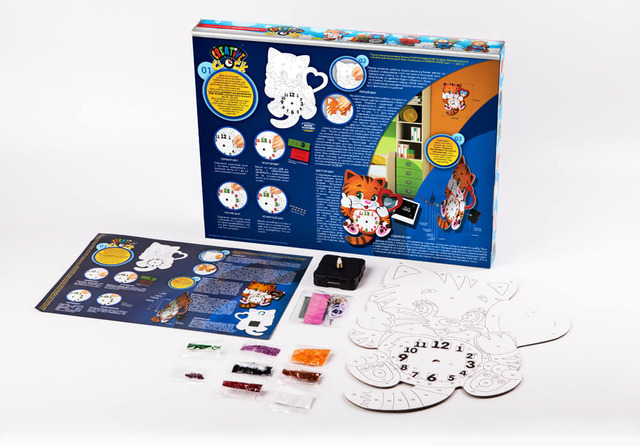Годинник "Creative  clock" глітер (10) СС-01-01, 02, 03, 04, 05. Фото 11