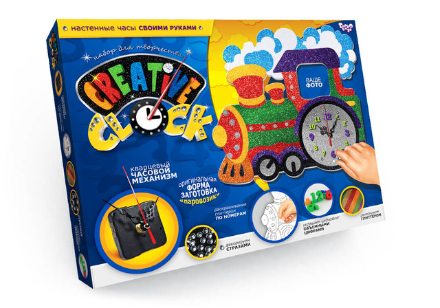 Годинник "Creative  clock" глітер (10) СС-01-01, 02, 03, 04, 05. Фото 2