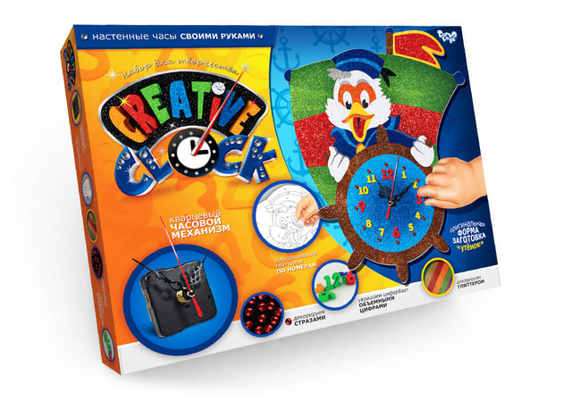 Годинник "Creative  clock" глітер (10) СС-01-01, 02, 03, 04, 05. Фото 6
