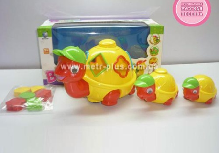 Гра 534004 R/5288 A (24шт) черепаха-сортер, 3 шт, муз, свет, на бат-ке, в кор-ке, 31,5-14,5-16см
