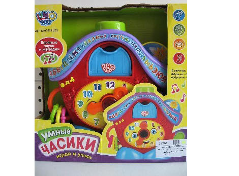 Гра M 0266 I U/R (36шт) Умные часики, обучающие, муз, свет, на бат-ке, в кор-ке, 25-25,5-7см