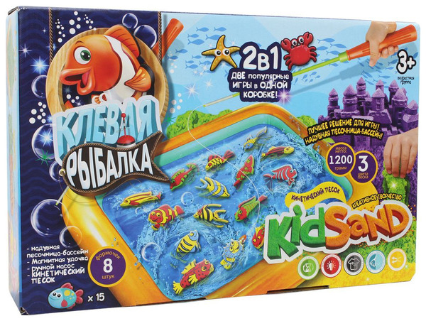 Гра велика наст. "2 в 1: "Кльова рибалка" та "Кінетичний пісок KIDSAND" (5), KRKS-01-01
