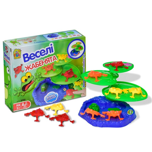 Гра настольна "Веселі Жабенята" № 8000 (24) в коробке "FUN GAME" [Коробка]