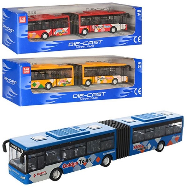 Автобус 632-30 (72шт) инер-й, 22см, 3 цвета, в кор-ке, 26-6,5-7см