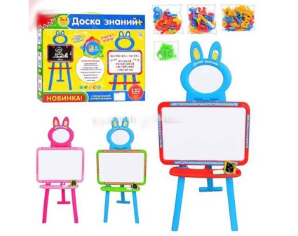 Досточка 0703 UK-ENG (12шт) магнит.буквы,3в1,рус/укр/англ.алфавиты(132шт),3 цвета,в кор-ке,46-41-6см