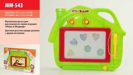 Дошка MM-543 (96шт / 2) кольорова, 2 печатки, з паличкою, в коробці 35 * 2,5 * 27см