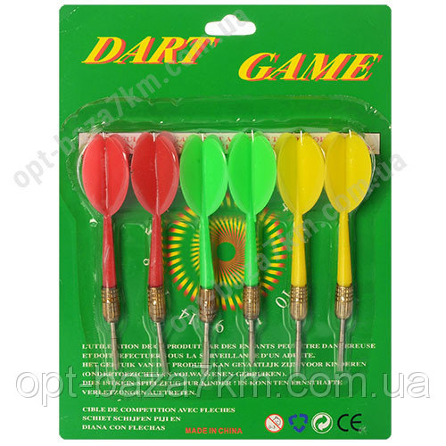 Дротики M 3006 (72шт) с иглой, 6шт, 11см, 3цвета, на листе,15,5-20,5-2см