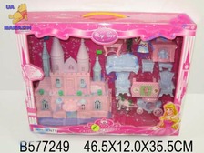 Замок 8043 батар.муз.свет.с мебелью, куклами, каретой кор.47*36*12 ш.к./12/