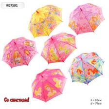 Зонт R07591 (100шт) 7 видов,герои м/ф, 45 см