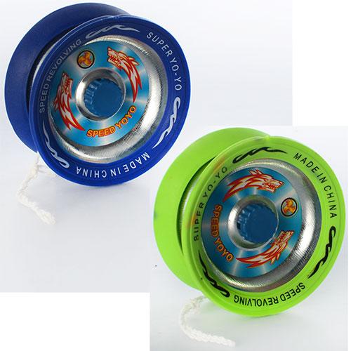 Йо-йо M 3023 (100шт) 6,5см, на веревке, 2 вида, в кульке, 11-11-3см