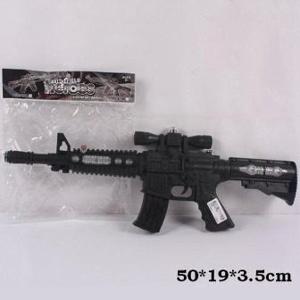 Автомат 3396 (120шт/2)батар.,черный,в пакете 51*19*3,5см