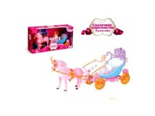 Карета ZYB-B 0199-1 (24шт) кукла, лошадь ходит, звук, на бат-ке, в кор-ке, 44-13,5-22см