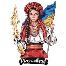 Картина 6535 Дівчина з бандерівським смузі 40*50см
