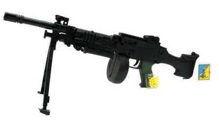 Автомат ES 444-P269 (60шт) на пульках, на подставке, 54см, на в кульке, 51-17,5-5см