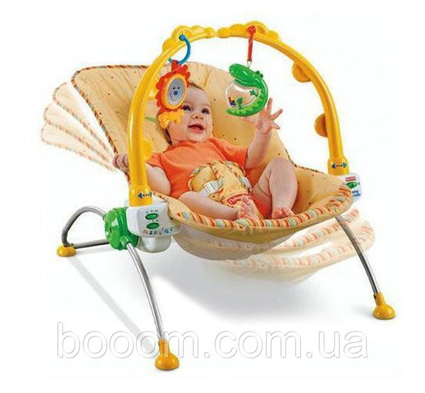 Качель Fisher-Price 1760 (W02-5358) "Тропічний ліс" 0-11кг, 2ігруш.вібрац.8мелод.кор.ш.к.