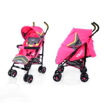 Коляска прогулочна TILLY Rider BT-SB-0002 МАЛИНОВА  Льон
