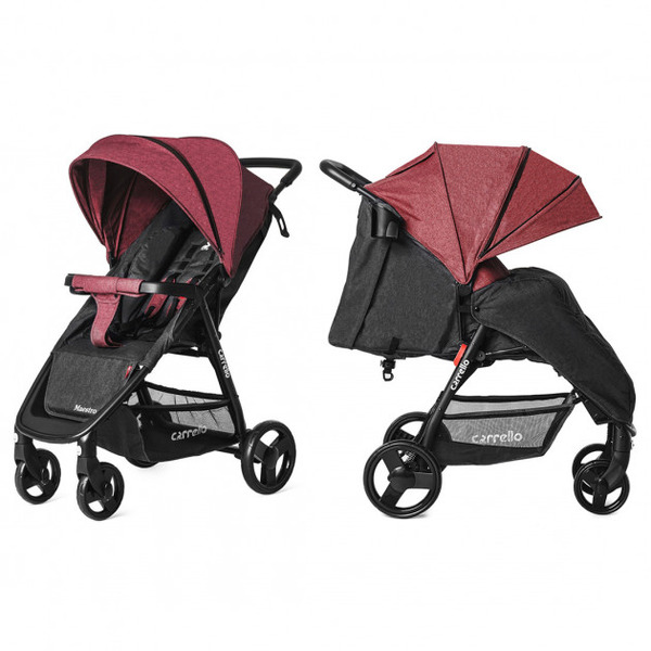 Коляска прогулочная CARRELLO Maestro CRL-1414/1 Strawberry Red в льне +дождевик L /1/ MOQ