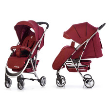Коляска прогулянкова CARELLO Gloria CRL8506  Rose Red  льон резинові колса+дощовик