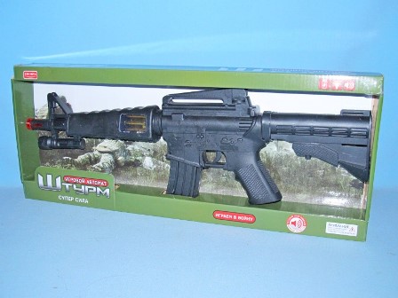Автомат ZYA-A 1167-1-2 (48шт) 51см, звук(рус), свет, 2 вида, на бат-ке, в кор-ке, 52-21-5см