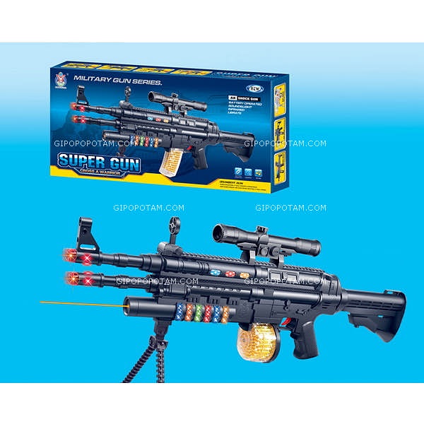 Автомат муз.батар AK-91B (36шт/2) свет,звук, в коробке