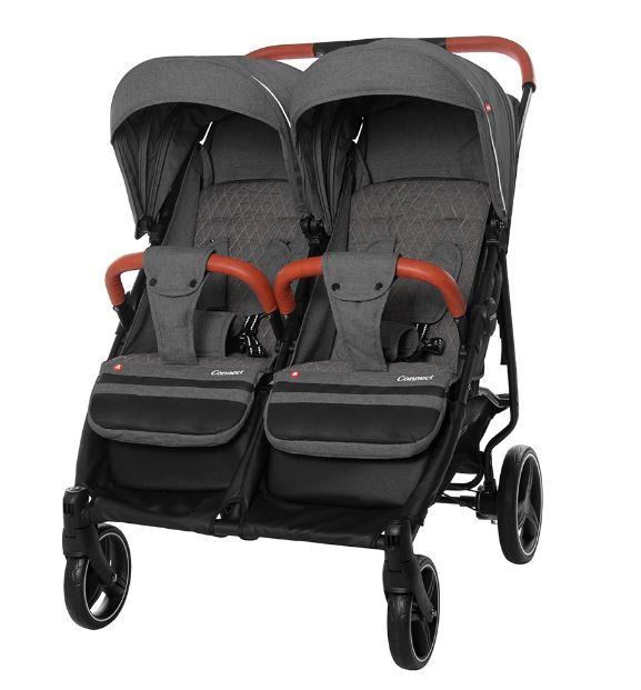Коляска прогулянкова CARRELLO Connect CRL-5502 Ink Gray для двійнят, льон