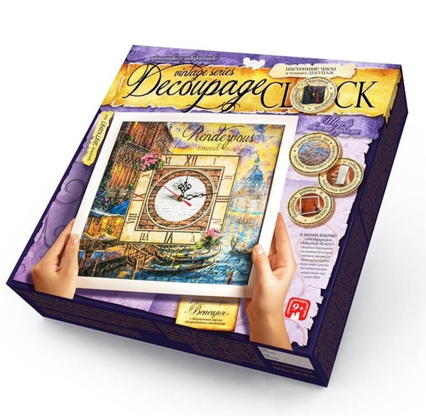 Комплект креативної творчості "Decoupage Clock" з рамкою(10)