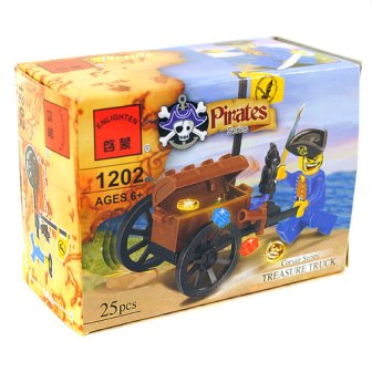 Конструктор "Brick" 1202 (120шт) "Пираты" 25 дет.,6+ лет,в собр. кор. 9.5*5*7см
