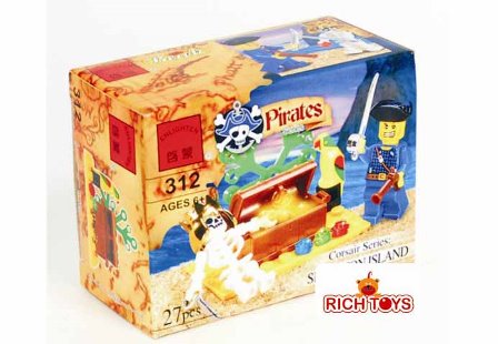 Конструктор "Brick" 312 (320шт) "Пираты" 27 дет., в собр. кор 9*7*4,5см