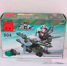 Конструктор "Brick" 804 (60шт) "Самолет" 50 дет., 6+ лет, в собр. кор. 14*4,5*9,5см