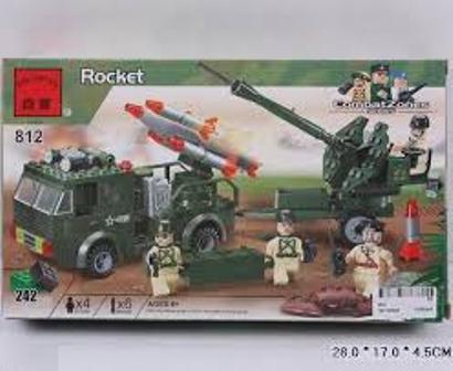 Конструктор "Brick" 812 (36шт) "Ракетница" 242 дет., 6+ лет, в разобр. кор. 28*17*4,5см