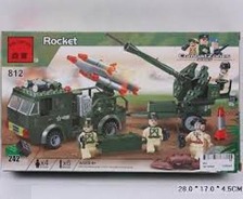 Конструктор "Brick" 812 (36шт) "Ракетница" 242 дет., 6+ лет, в разобр. кор. 28*17*4,5см