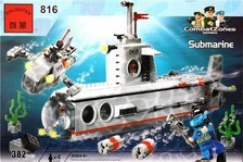Конструктор "Brick" 816 (872393) (22шт) "Субмарина" 382 дет., 6+лет, в разобр. кор. 41*28*6см