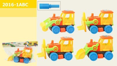 Конструктор 2016-1ABC (96шт/2) с отверткой, 3 вида, в пакете 28*17 см