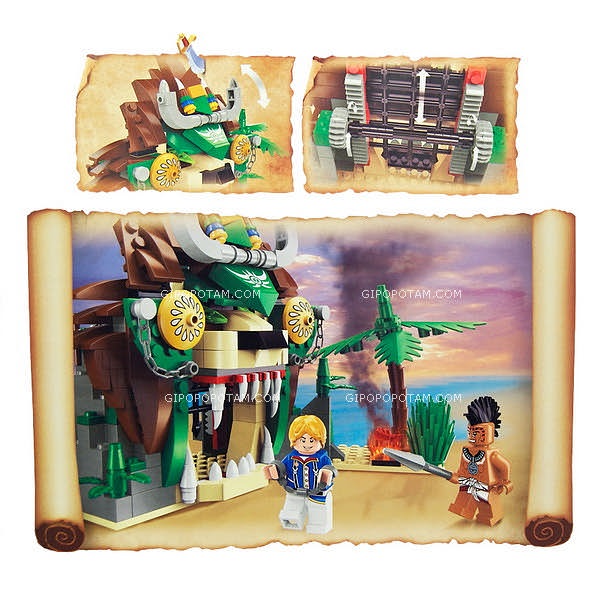Конструктор BRICK 1308 (24шт) пираты, строение, фигурки, 328дет, в кор-ке, 35-25-6,5см